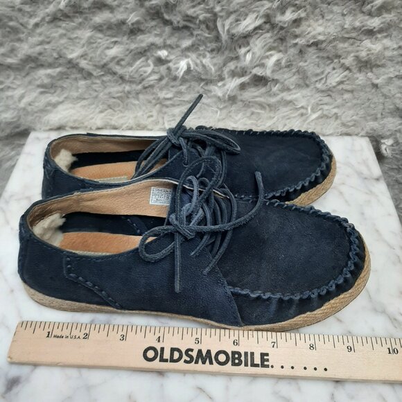 UGG Azin Moc Espadrille Suede Shoes Blue Size US 7 - Picture 3 of 7